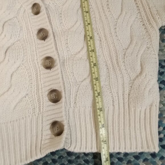 NAADAM cropped Cardigan Wool Cashmere Cable - measurements provided Sz S - Picture 5 of 5